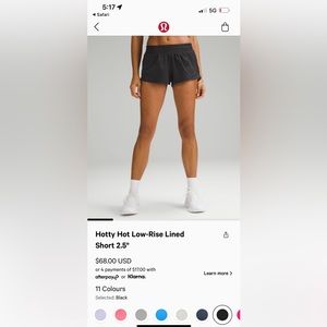 Brand new lulu shorts